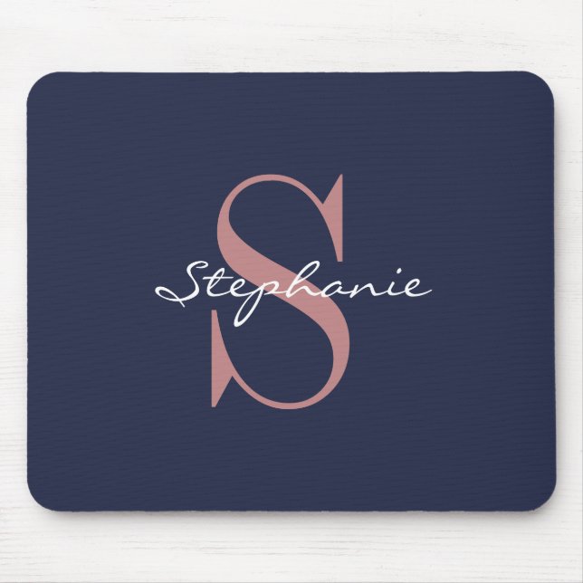 Custom Name Monogram Mouse Mat (Front)