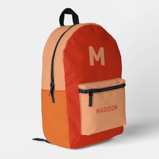 Custom Name & Monogram Printed Backpack (Back Corner Left)