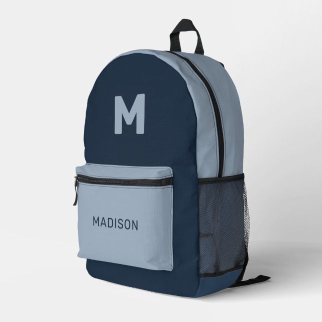 Custom Name & Monogram Printed Backpack (Back Corner Right)