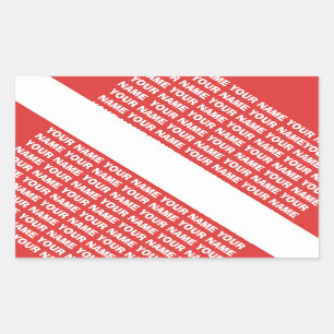 CUSTOM NAME MONOGRAM Scuba Diving SYMBOL Flag Rectangular Sticker