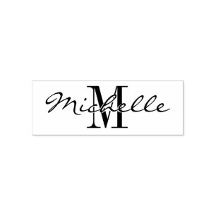 Custom name monogram self-inking rubber stamp