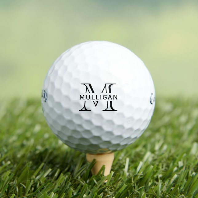 Custom Name Monogram Template Wedding Favour Golf Balls (Insitu Tee)