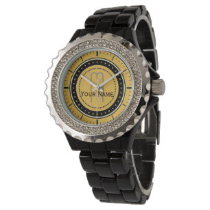 Custom Name Monogram. Women's Shine And Sparkle Watch
