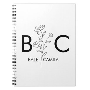 Custom name Monogrammed Portfolio, Personalised Notebook