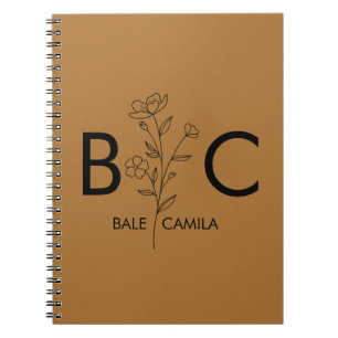 Custom name Monogrammed Portfolio, Personalised Notebook