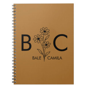 Custom name Monogrammed Portfolio, Personalised Notebook