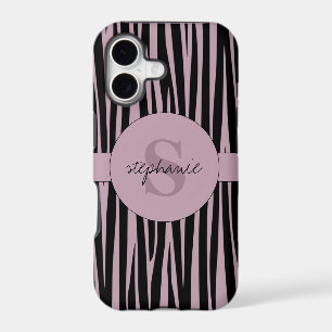 Custom Name Monogrammed Zebra stripes pattern
