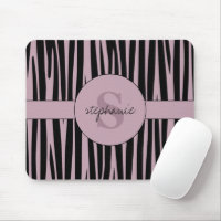 Custom Name Monogrammed Zebra stripes pattern