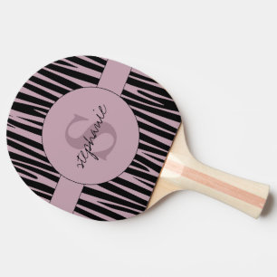 Custom Name Monogrammed Zebra stripes pattern Ping Pong Paddle