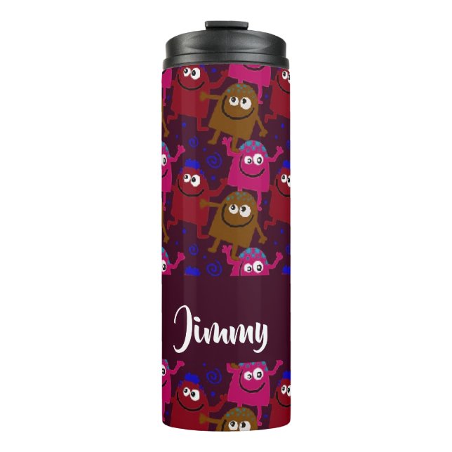 Custom name monsters pattern thermal tumbler (Front)