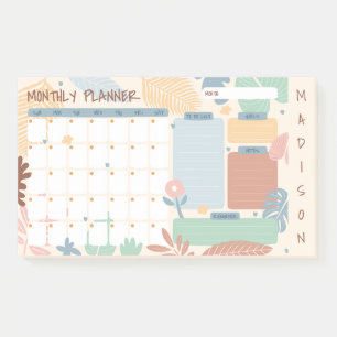 Custom Name Monthly Planner Post-it Notes