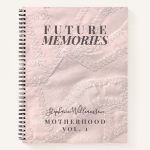 Custom Name Motherhood Memories Pastel Pink Notebo Notebook