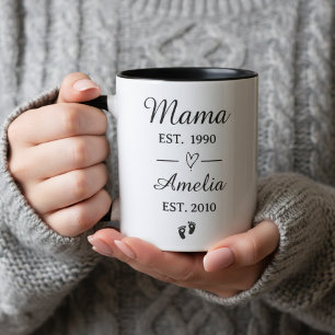 Custom Name Mother's Day Gift   Mama Established Mug