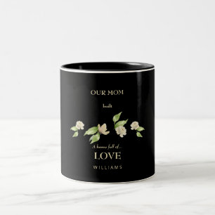 Custom Name Mother's Day "Home Full of Love" Two-Tone Coffee Mug