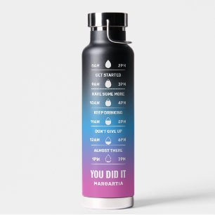 Custom Name Motivational Time Maker Reminder Water Bottle