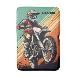 Custom Name Motocross Bath Mat