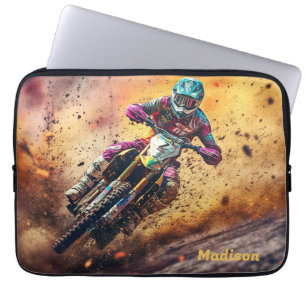 Custom Name Motocross Laptop Sleeve