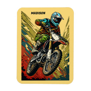Custom Name Motocross Magnet