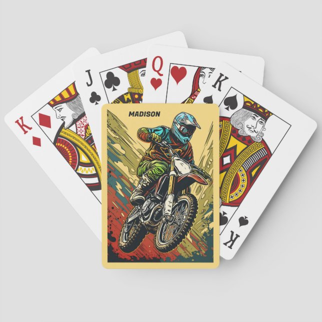Custom Name Motocross Playing Cards (Back)