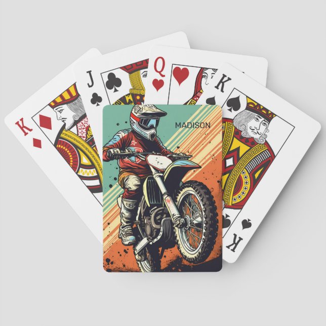 Custom Name Motocross Playing Cards (Back)