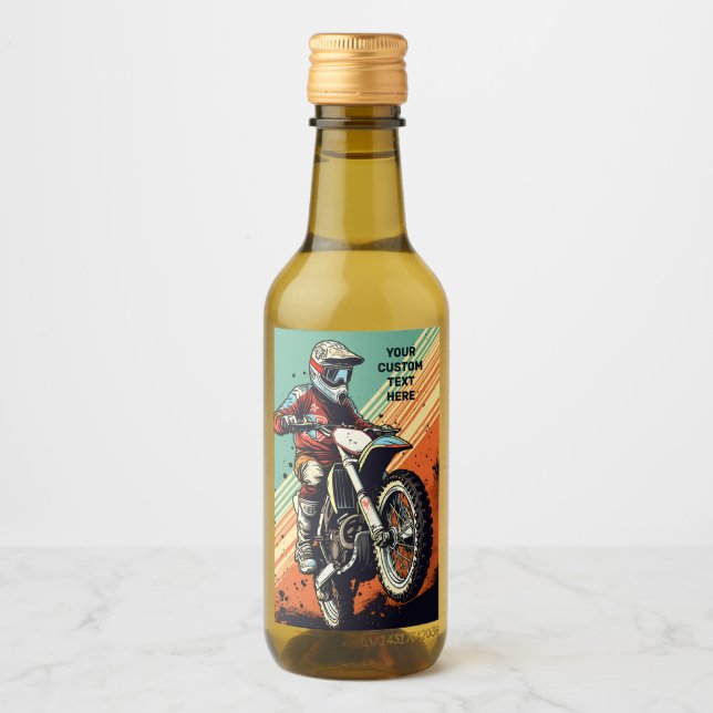 Custom Name Motocross Wine Label (Front)