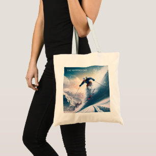 Custom Name Mountain Skier Tote Bag