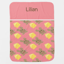 Custom name mouse and cheese pink pattern