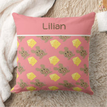 Custom name mouse and cheese pink pattern
