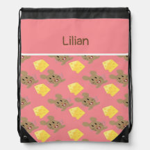 Custom name mouse and cheese pink pattern