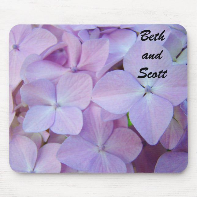 Custom Name mouspad Beth and Scott Hydrangea Mouse Mat (Front)