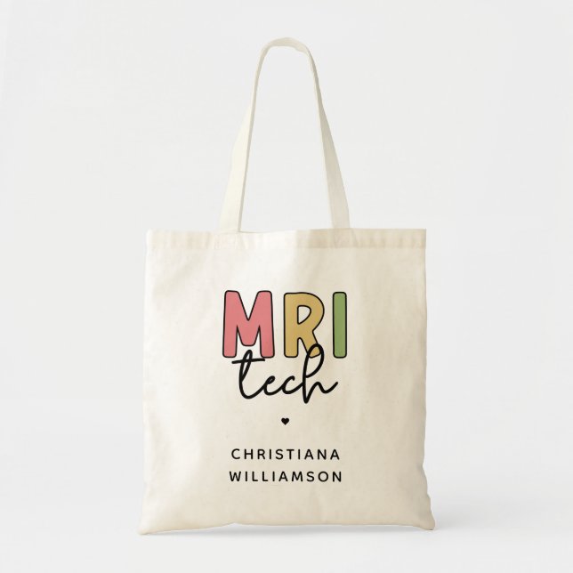 Custom Name MRI Tech | MRI Technologist Gifts Tote Bag (Front)