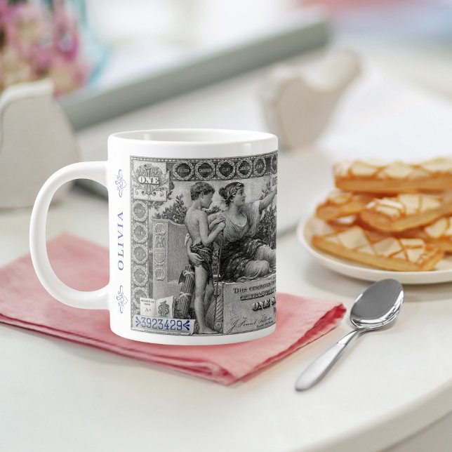 Custom Name Mug – 1896 Black Dollar Note – For Her (Creator Uploaded)