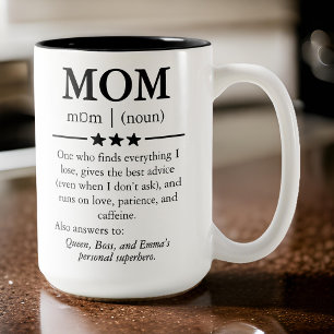 Custom name mug, Gift for mum, Mothers day gift Two-Tone Coffee Mug
