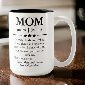 Custom name mug, Gift for mum, Mothers day gift Two-Tone Coffee Mug