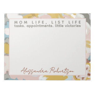 Custom Name Mum Life List Pastel Hand painted Notepad