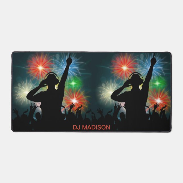 Custom Name Music DJ Desk Mat (Front)