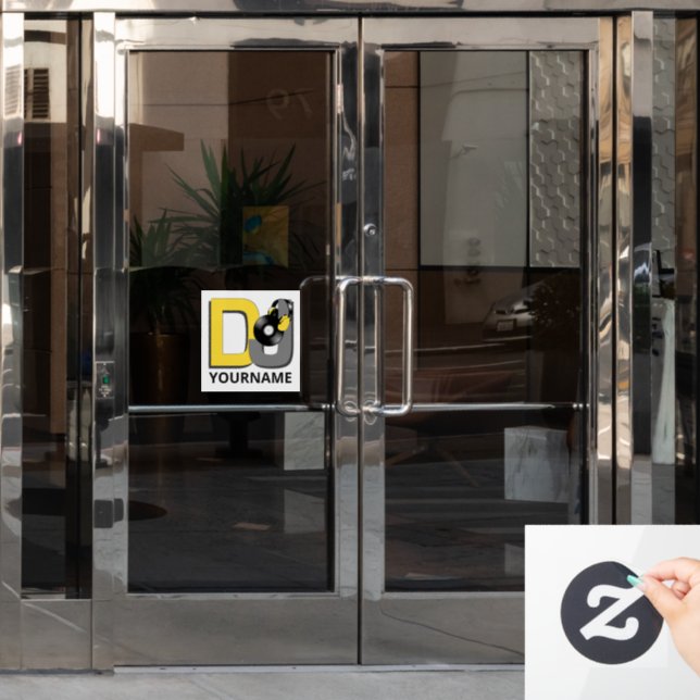 Custom Name Music DJ Window Cling (Office Door)