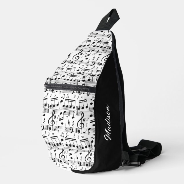 Custom Name Music Illustration Sling Bag (Right Corner)