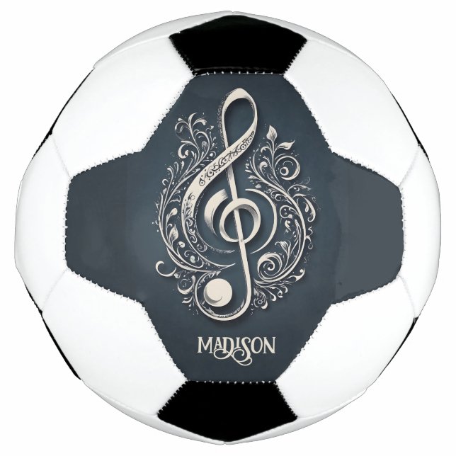 Custom Name Musical Clef Note Football (Front)
