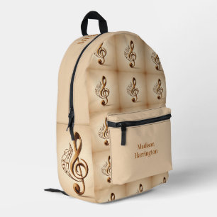 Custom Name Musical Clef Note Printed Backpack