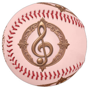 Custom Name Musical Clef Note Softball