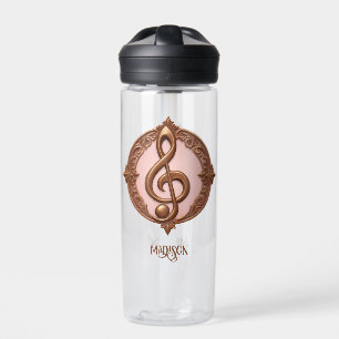Custom Name Musical Clef Note Water Bottle