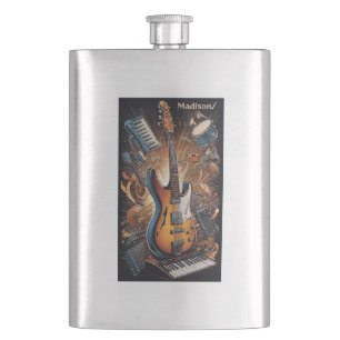 Custom Name Musical Instruments Hip Flask