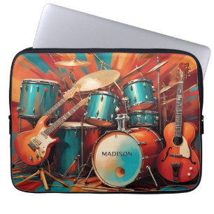 Custom Name Musical Instruments Laptop Sleeve