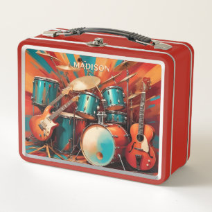 Custom Name Musical Instruments Metal Lunch Box