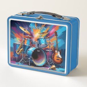 Custom Name Musical Instruments Metal Lunch Box