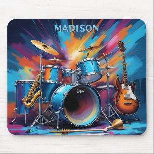 Custom Name Musical Instruments Mouse Mat