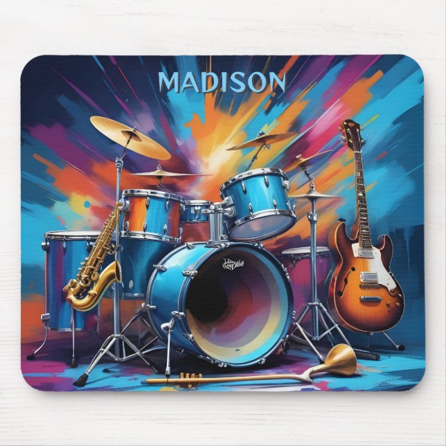 Custom Name Musical Instruments Mouse Mat (Front)