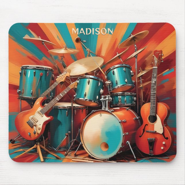 Custom Name Musical Instruments Mouse Mat (Front)