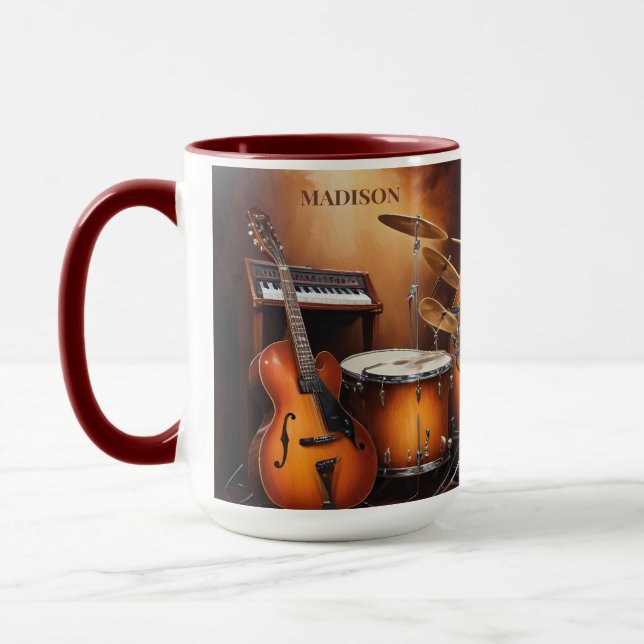 Custom Name Musical Instruments Mug (Left)